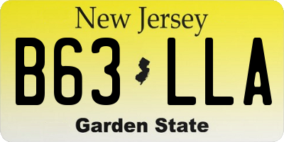 NJ license plate B63LLA