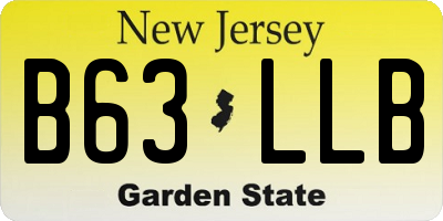 NJ license plate B63LLB