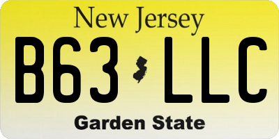 NJ license plate B63LLC