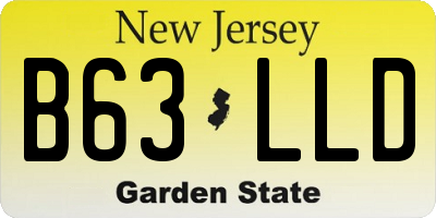 NJ license plate B63LLD