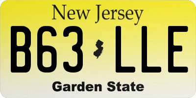 NJ license plate B63LLE