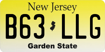 NJ license plate B63LLG