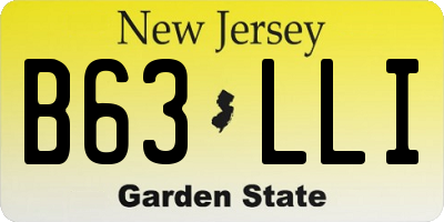 NJ license plate B63LLI