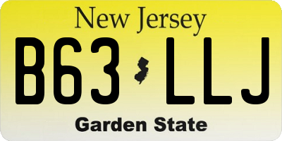 NJ license plate B63LLJ