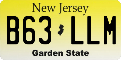 NJ license plate B63LLM