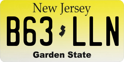 NJ license plate B63LLN