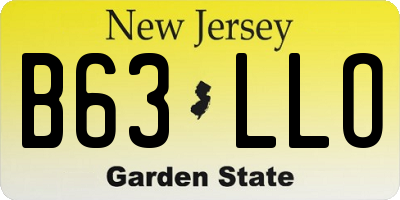 NJ license plate B63LLO