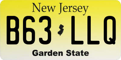 NJ license plate B63LLQ