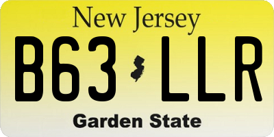 NJ license plate B63LLR
