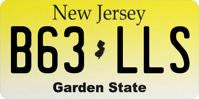 NJ license plate B63LLS