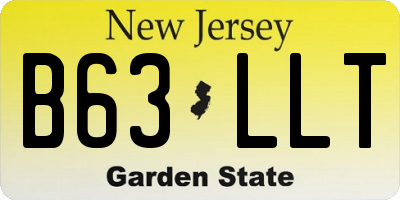 NJ license plate B63LLT