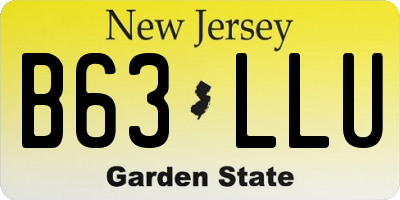 NJ license plate B63LLU
