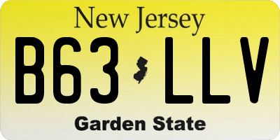 NJ license plate B63LLV