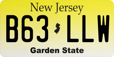 NJ license plate B63LLW