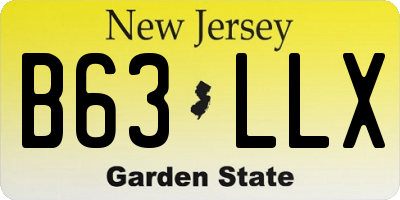 NJ license plate B63LLX