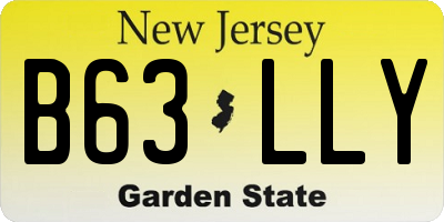 NJ license plate B63LLY