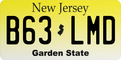 NJ license plate B63LMD
