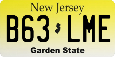 NJ license plate B63LME