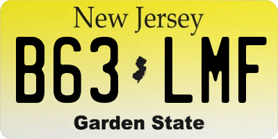 NJ license plate B63LMF