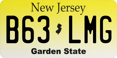 NJ license plate B63LMG