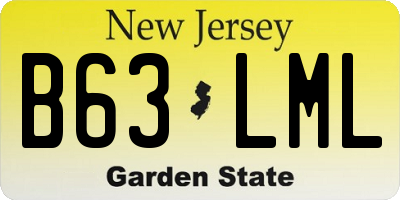 NJ license plate B63LML
