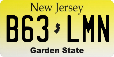 NJ license plate B63LMN