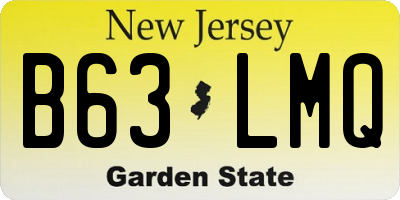 NJ license plate B63LMQ