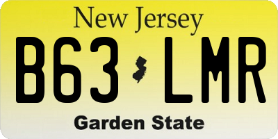 NJ license plate B63LMR