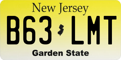 NJ license plate B63LMT