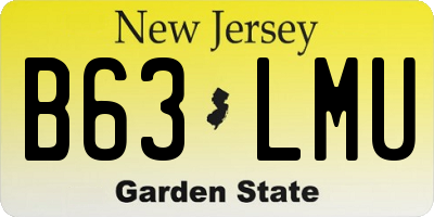 NJ license plate B63LMU