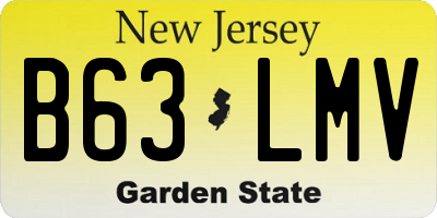 NJ license plate B63LMV