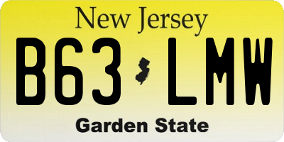 NJ license plate B63LMW