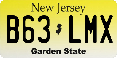 NJ license plate B63LMX