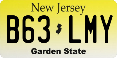 NJ license plate B63LMY