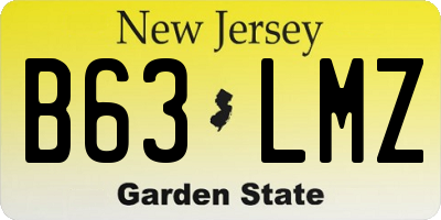 NJ license plate B63LMZ