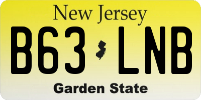 NJ license plate B63LNB