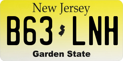 NJ license plate B63LNH