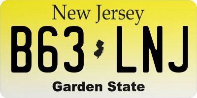 NJ license plate B63LNJ