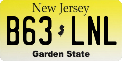 NJ license plate B63LNL