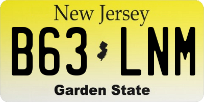 NJ license plate B63LNM