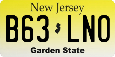 NJ license plate B63LNO