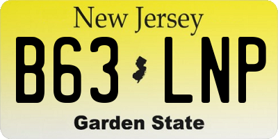 NJ license plate B63LNP