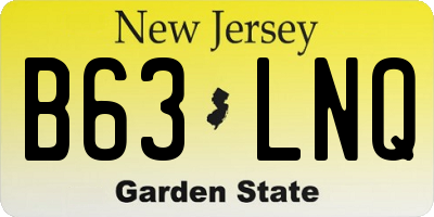 NJ license plate B63LNQ