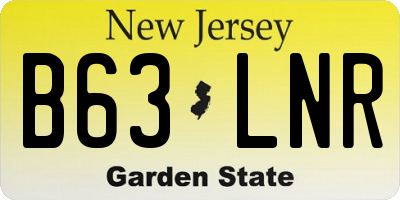 NJ license plate B63LNR