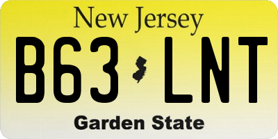 NJ license plate B63LNT