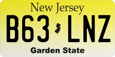 NJ license plate B63LNZ