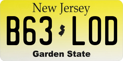 NJ license plate B63LOD