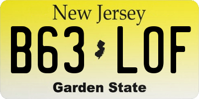 NJ license plate B63LOF