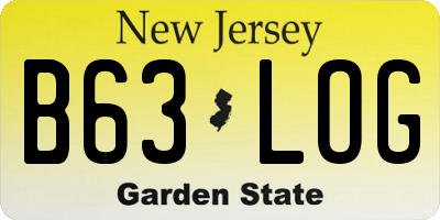 NJ license plate B63LOG