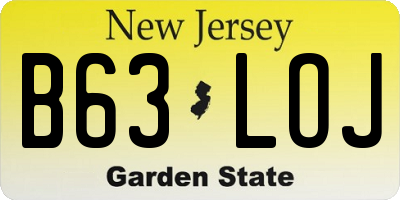 NJ license plate B63LOJ